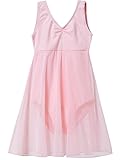 Skirted Sleeveless Leotard for Girls by Mdnmd (Tag 140) Age 8-10, Pink)