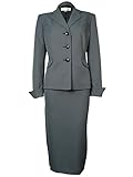 Evan-Picone Navy White Three-Button Women's Skirt Suit Set