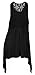 eVogues Plus Size Laced Back Black Sleeveless Tunic Top