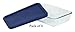 Pyrex 3-cup Rectangle Glass Food Storage Set Container Dark Blue Plastic Cover (Pack of 6 Containers)