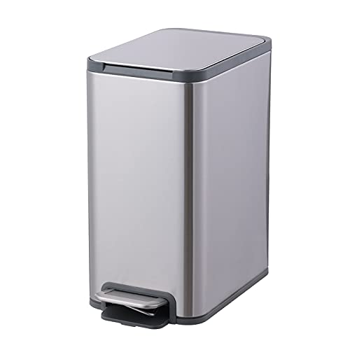Rectangular Step Trash Can ELPHECO 1.3 Gallon Brushed Stainless