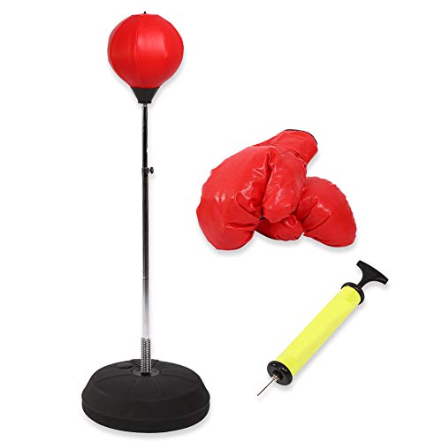 SOULONG-Saco-de-Boxeo-con-Kit-de-Boxeo-Altura-Ajustable-Punching-Pelota-sobre-pie-para-Entrenamiento-Infantil-con-Guantes-de-Boxeo-Bomba-Accesorios-de-instalacin