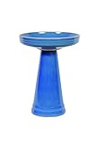 Birds Choice Burley Clay Simple Elegance Bellflower Blue Bird Bath, Medium