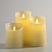 TJFEC Moving Wick LED Flameless Candles, Warmer Romantic Battery Powered,[Real Wax] Beautiful and Elegant Electric Candles - Set of 3, Ivory