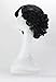 Anogol Hair Cap+Women's Curly Hair Wigs Natural Black Short Cosplay Wig