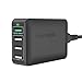 RAVPower USB Fast Charger 40W 4-Port Qc 3.0 Fast Charger Desktop Charging Station Compatible Galaxy S9 S8 S7, Compatible iPhone 11 Pro Max XS Max XR X 8 7 Plus, Ipad, Pixel, Tablet and More (Black)