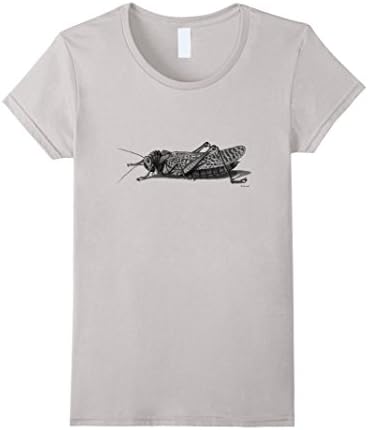 Womens Cricket T-Shirt. Vintage Cricket Insect Tee Medium Silver