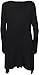 WearAll Women's Plus Size Flared Long Sleeve Swing Dress Top - Black - US 20-22 (UK 24-26)