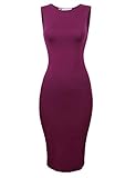 Tom's Ware Women's Classic Slim Fit Sleeveless Midi Dress TWCWD051-BURGUNDY-US S/M(Tag Size M)