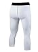 Men's Basketball Wear Compression Base Layer Tights Leggings Pants,White,Medium