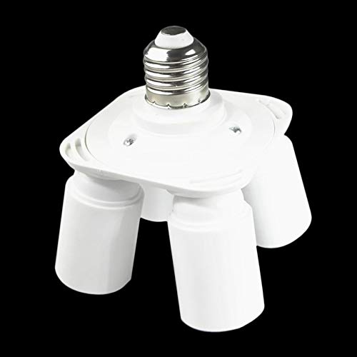 Florenceenid E27 to 4E27 E40 to 4E27 Quadripartition Conversion Lamp Holder for Studio Softboxes Holder Lamp Socket Splitter 100-240V