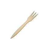 1 X Beech Wood Flat Handle Cooking Fork - 12 Inch