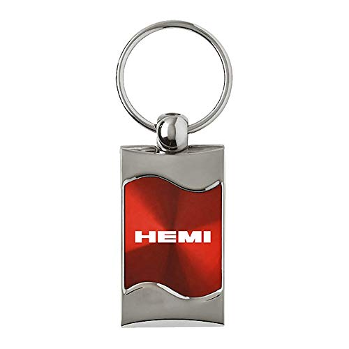 Upgrade Your Auto Hemi on Red Rectangular Wave Keychain - Officially Licensed (Certified Refurbished)