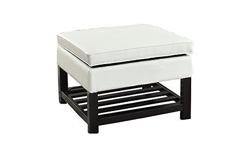 Poundex Bobkona Neon Square Storage Ottoman, White