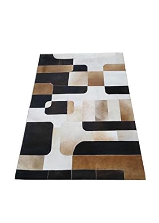 Zerimar Kuhfell Teppich Natural Premium | Patchwork Stil | Maßnahmen: 70x140 cms | Teppich Schlafzimmer | Teppich Schlafzimme