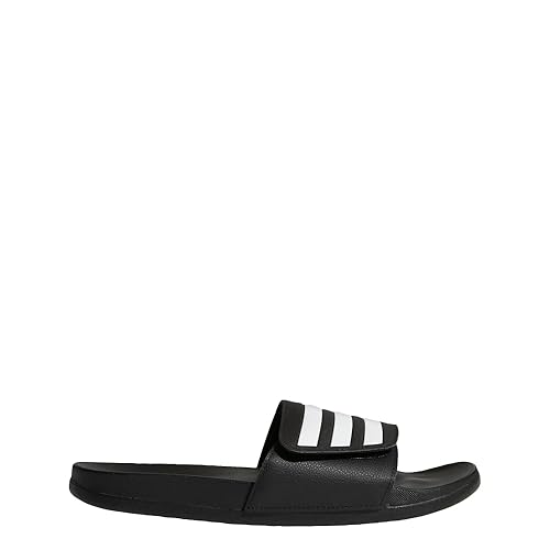 adidas Unisex Adilette Comfort Adjustable Slides Sandal, Black