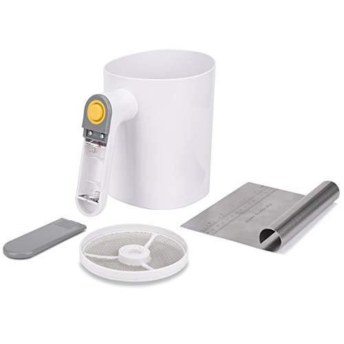 Flour Sifter,HYCBTC,Battery Operated Flour Sifter for Baking Almond Flour and Powdered Sugar,Baking Sifter with 20 Mesh Stainless Steel Sieve, 4 cup Flour Sieve Easy to Clean…