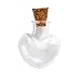 OULII Mini Glass Bottles Wish Message Bottles Craft Glass Bottles with Cork, Pack of 10, Love Heart Shape, Clear