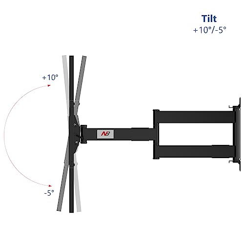 NB North Bayou Soporte de pared para TV de doble brazo resistente con pivote articulado para la mayoría de televisores LED LCD OLED de 75”-110 pulgadas, compatible con VESA, soporta hasta 200 libras