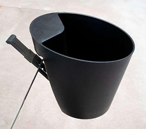 Space saver Ice Bucket, Patented mechanism, Designed in France, Adjustable for table top thickness up to 2 inches, Matte Black, Simple Design, Space saving mechanism, Passed 11 Lbs Safety Test - Thumbnail 6