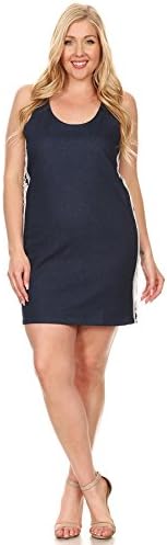 Hadari Women's Plus Size Sexy Sleeveless Denim Bodycon Dress