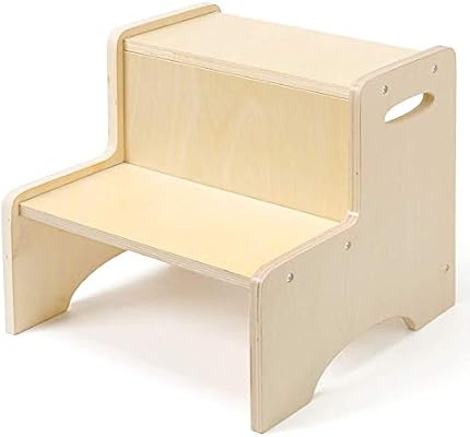 Wood City Wooden Toddler Step Stool For Kids Bathroom Potty Stool Kitchen Stool Two Step Stool For Bedroom Children S Stool With Handles And Safety Non Slip Pads Buy Online At Best Price