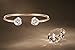 ISAACSONG.DESIGN Rose Gold Silver Tone Cuff Bangle Bracelet Zirconia Crystal Stone Jewelry for Women (Rose Gold)