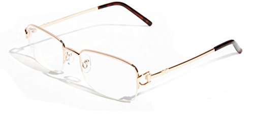 Vision World EyewearV.W.E. Rectangular Half Rim Metal Reading Glasses - Sophisticated Look