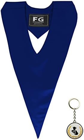 FIT4GRAD Graduation Honor V-Stole and Keychain, perfect handcraft, navy blue