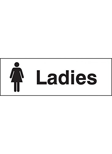 Caledonia Signs 27009L "Ladies with Ladies Symbol" Sign, Self Adhesive Vinyl, 450 mm x 150 mm