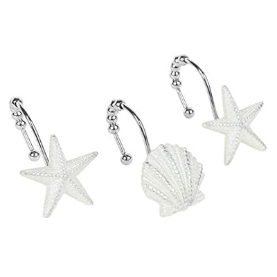 D DS CURTAIN Madamoiselle Decorative Shower Curtain Hooks,Roller Ring Balls Designed Hooks for Bathroom Curtains,Set of… 31ysdDVaZ8L