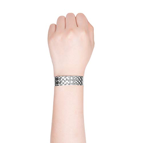 Ouchan Holographic Plastic Wristbands Sliver - 100 Pack Vinyl Wristbands for Events Parties - Thumbnail 3