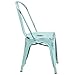 Flash Furniture Blake Commercial Grade 4 Pack Distressed Green-Blue Metal Indoor-Outdoor Stackable Chair
