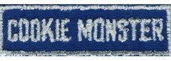 ITEM#A4224 2" by 3/4" Cookie Monster Patch