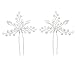 Yean Pearl Bride Wedding Hair Pins Silver Leaf Bridal Hair Pieces Hair Accessories Party Hair Clips for Women and Girls (Pack of 2)