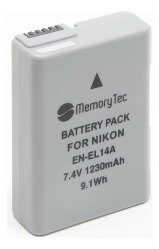 Bateria EN-EL14 MemoryTec Compatível com Nikon D3100 D3200 D3300 D3500 D5100 D5200 D5300 D5500 D5600 Coolpix P7000 P7100 e Mais