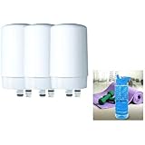 Brita Tap Water System Replacement Filters for Faucets (3 Count, White) with Flip-Top Water Bottle