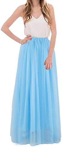 Women Floor Length A-line Tulle Skirt Bridal Bridesmaids Wedding Party Long High Waisted Tutu