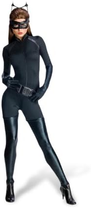 Costume de batman pour femme avec masque de catwoman halloween/carnaval - Noir - Large