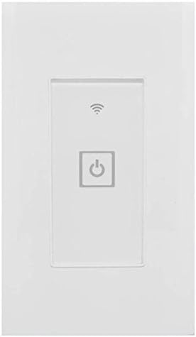 Smart Wi-Fi Light Switch, Works With Alexa Google Home, iOS Android Smartphone Wireless Remote Control, No Hub Required, Timer Function, Touch Switch On Off, In-Wall, 1 Gang, Single Pole, 15A (White)