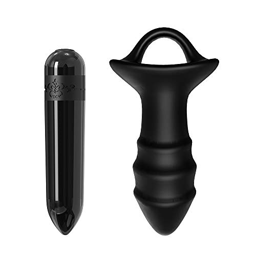 Stirlove Rechargeable Anal Massager, 9 Vibration Modes, Powerful Silicone Vibrating Anal Plug, Waterproof IPX7 Vibrating Anal Beads, Quiet & Skin-Friendly, USB Charging