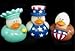 Fun Express 4th of July Patriotic Rubber Duck Ducky Party Favors Toy (2 Dozen)