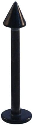 Cone Labret Piercing Anodized Black, Lip Stud, Monroe, Various Gauges & Lengths Available