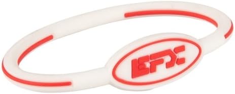 EFX Silicone Oval Wristband- White/Red (7 inch)