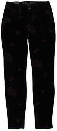 Bullhead Denim Co.Womens Premium Velveteen Floral Skinny Fit Jeans, Black, 1