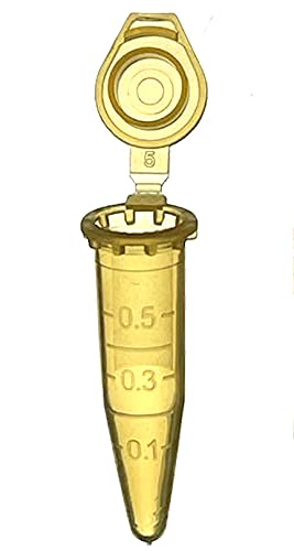MUHWA 1000PCS Polypropylene Graduated Microcentrifuge Tube with Snap Cap, 0.5ml Capacity Microtubes (Yellow)