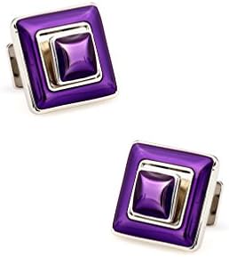 Collapsible Diamond Purple Metal Cufflinks