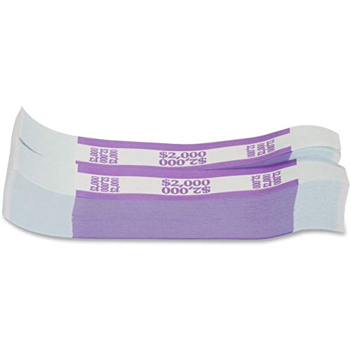 Coin-Tainer Currency Straps, Violet, 2,000, Pack of 1,000 - Thumbnail 2