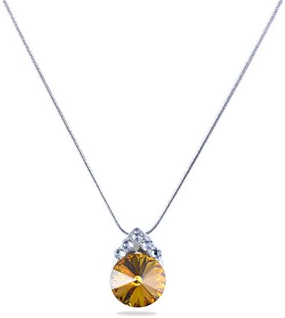 William Wang Designs Amazing Color-Changing Heliotrope Pendant Necklace with Brilliant Cut Swarovski Crystal Set in Platinum