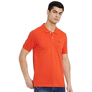 Arrow Sports Men’s Solid Regular Fit T-Shirt (ASAATS3562CT_Medium Orange XL)